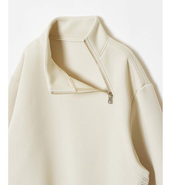 allureville「ボンディングアシンメトリーZIP プルオーバー」|スウェット・ジャージ|