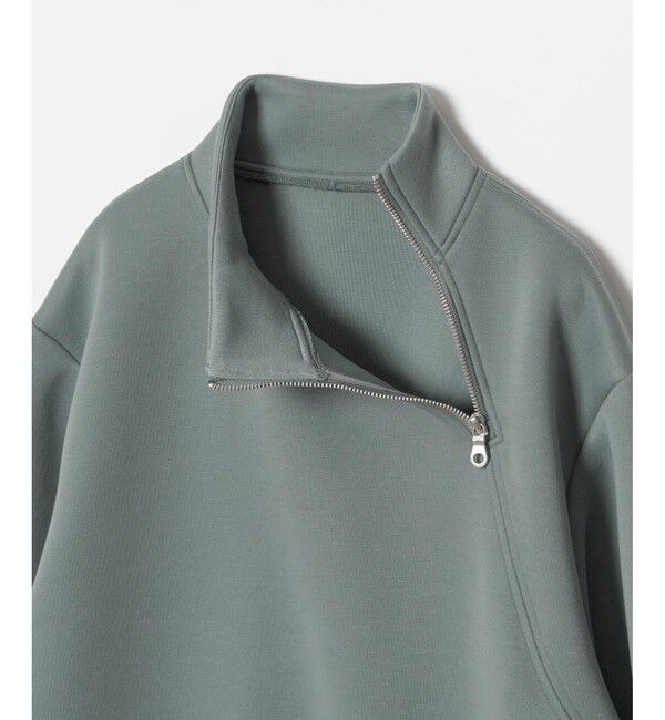 allureville「ボンディングアシンメトリーZIP プルオーバー」|スウェット・ジャージ|