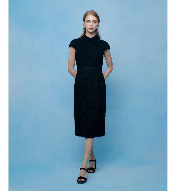 LOULOU WILLOUGHBY「【LOULOU WILLOUGHBY】コード刺繍ドッキングワンピース」|ドレス|