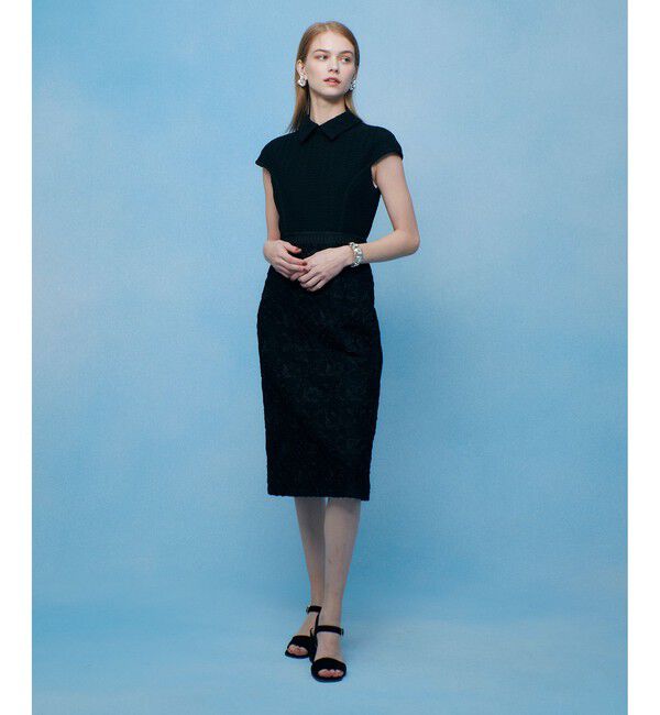 LOULOU WILLOUGHBY「【LOULOU WILLOUGHBY】コード刺繍ドッキングワンピース」|ドレス|