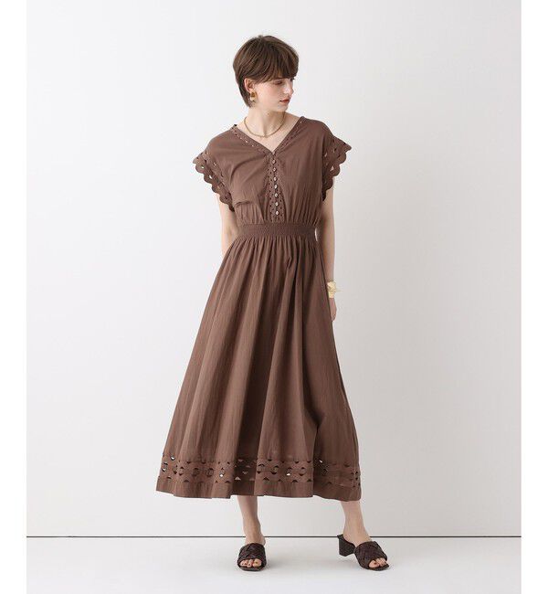 allureville「ウェーブレースフレンチスリーブワンピース」|ワンピース|