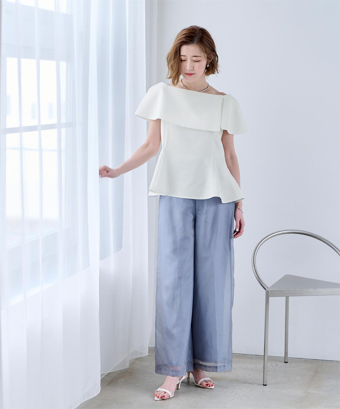 ur's「ケープデザインペプラムトップス」|シャツ・ブラウス|