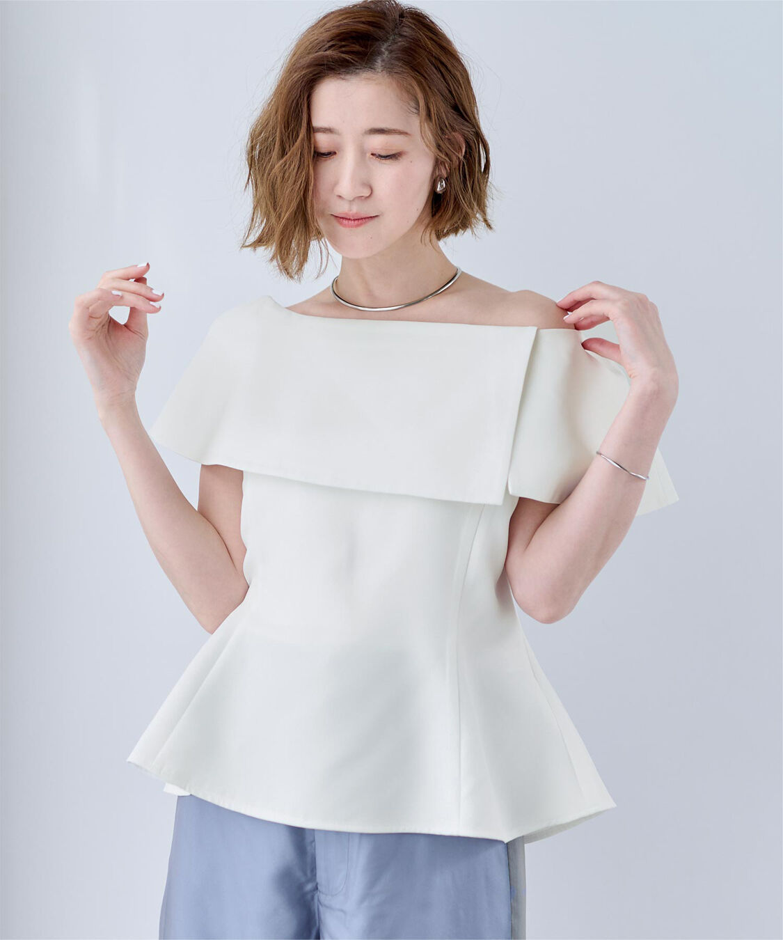 ur's「ケープデザインペプラムトップス」|シャツ・ブラウス|