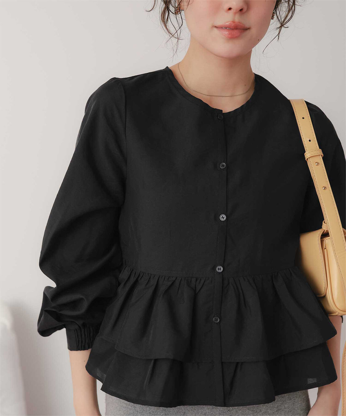 titivate「ペプラムショートブラウス」|シャツ・ブラウス|ブラック