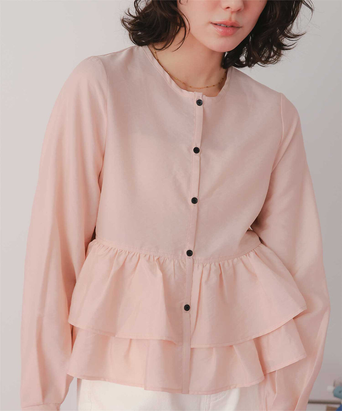 titivate「ペプラムショートブラウス」|シャツ・ブラウス|ライトピンク