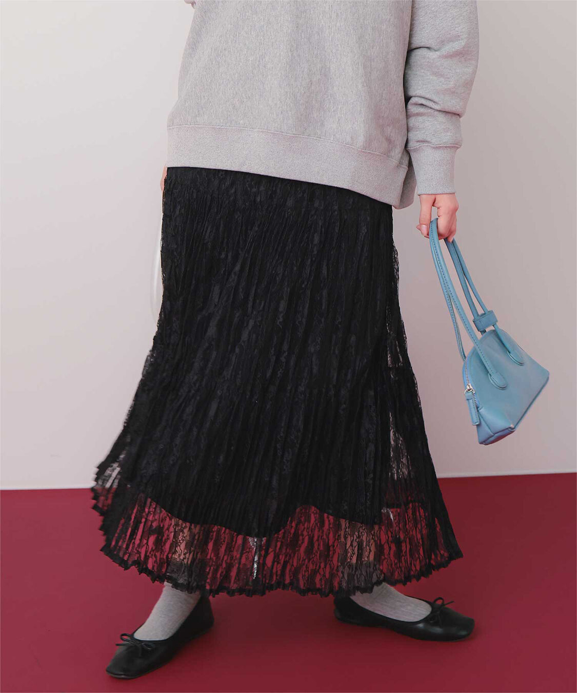 titivate「ワッシャーレーススカート」|スカート|