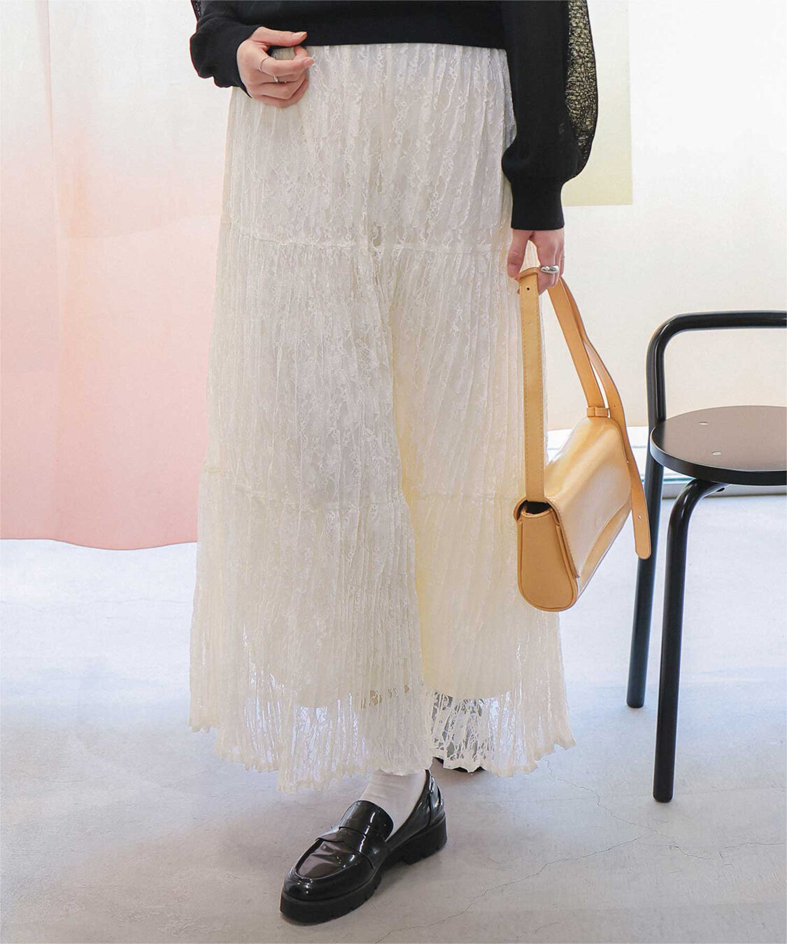 titivate「ワッシャーレーススカート」|スカート|