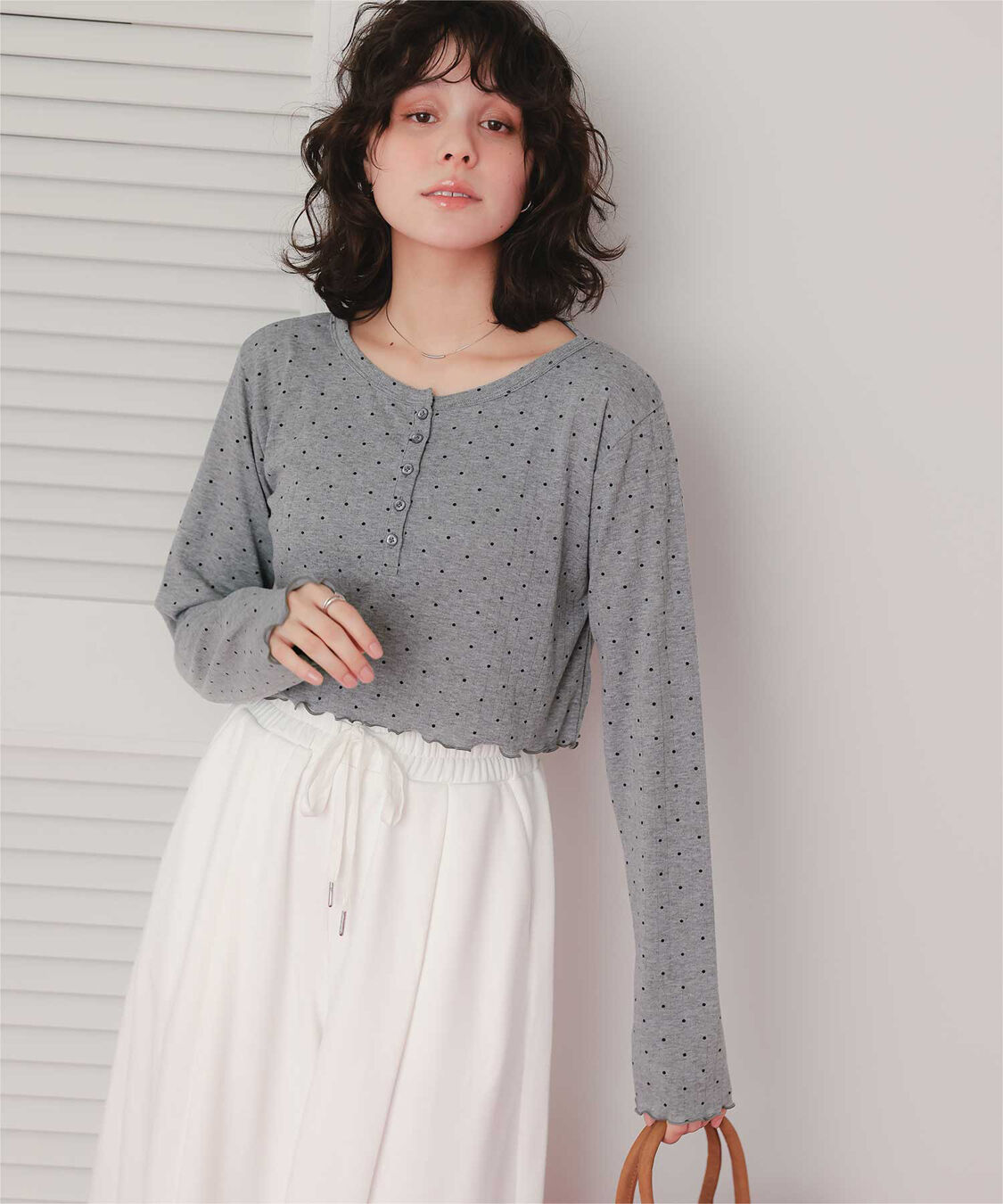 titivate「コンパクトヘンリーネックロングスリーブトップス」|Tシャツ・カットソー|