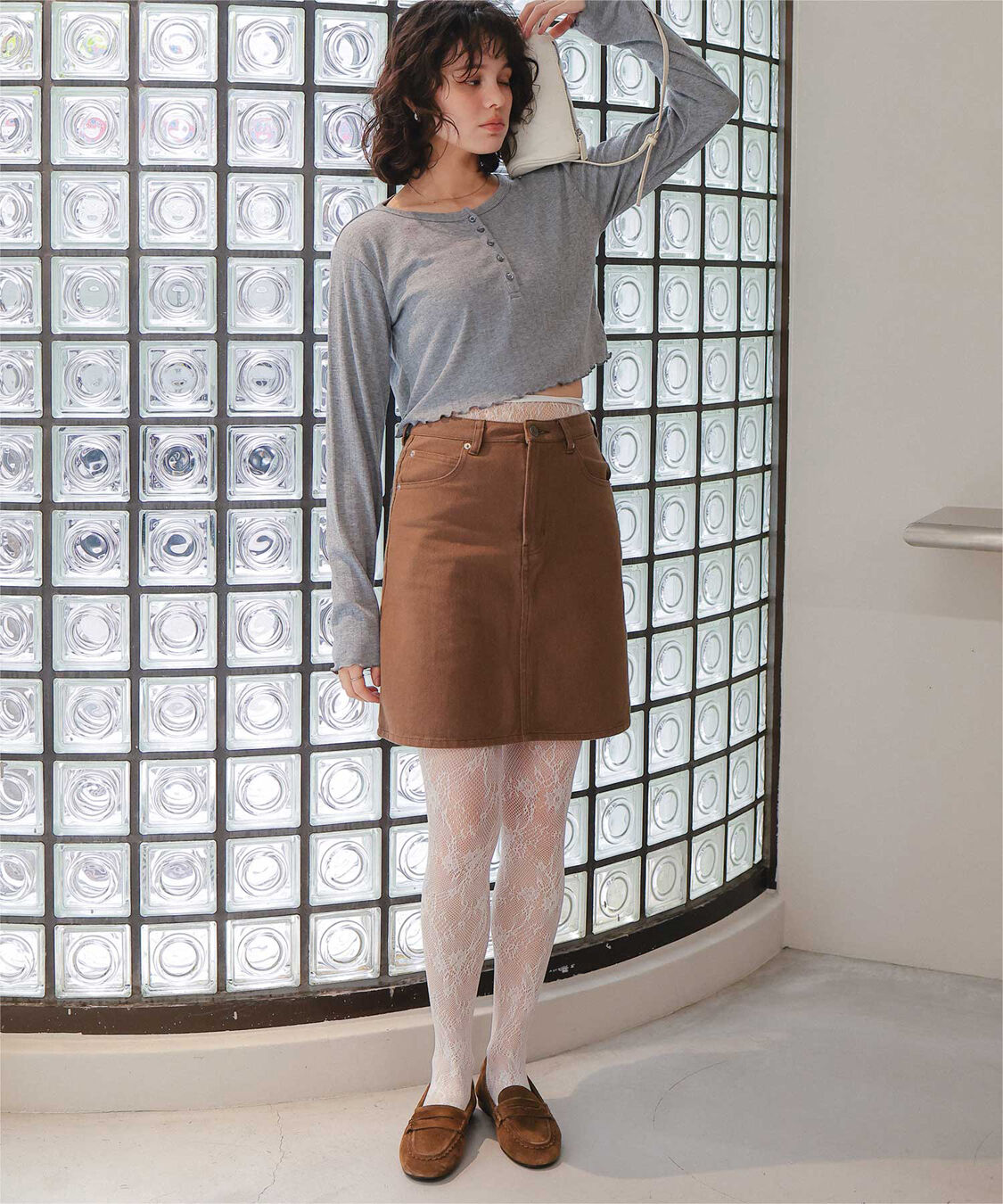 titivate「コンパクトヘンリーネックロングスリーブトップス」|Tシャツ・カットソー|