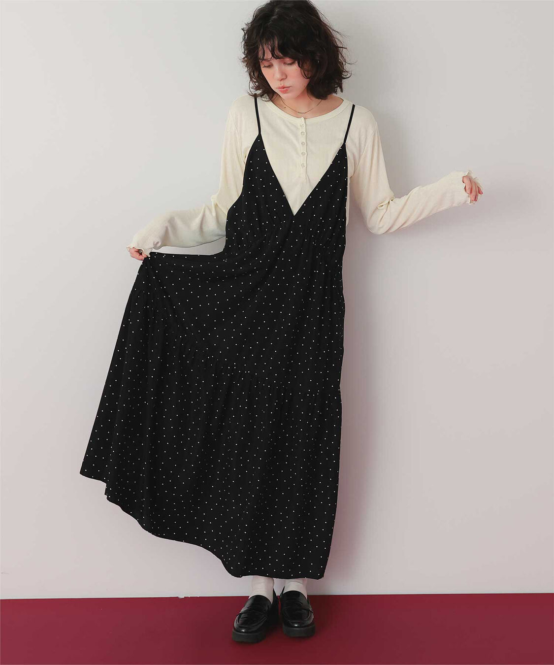 titivate「コンパクトヘンリーネックロングスリーブトップス」|Tシャツ・カットソー|