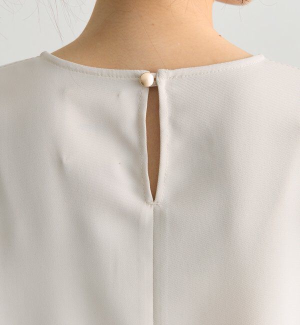  「【Du noir】ハンド風ステッチストレッチジョーゼットプルオーバー」|プルオーバー|