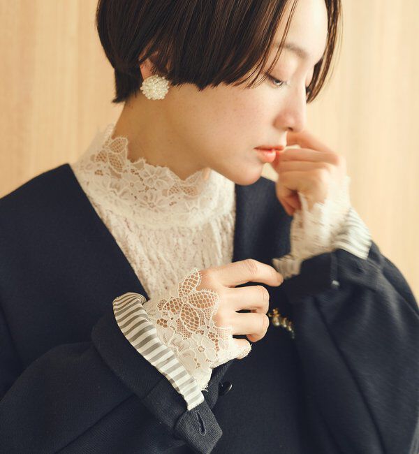  「ダブルストレッチレースカットソー」|プルオーバー|