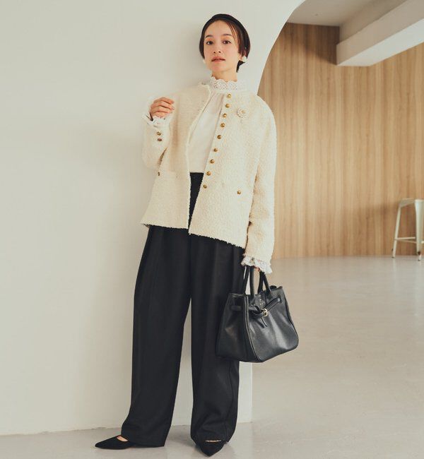  「襟袖レースプチハイネックブラウス」|プルオーバー|