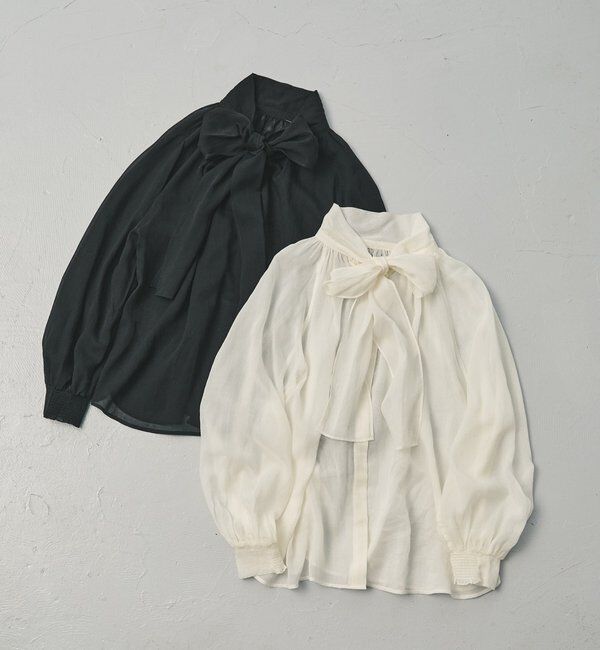  「シアーリボンタイ2WAYブラウス」|シャツ・ブラウス|