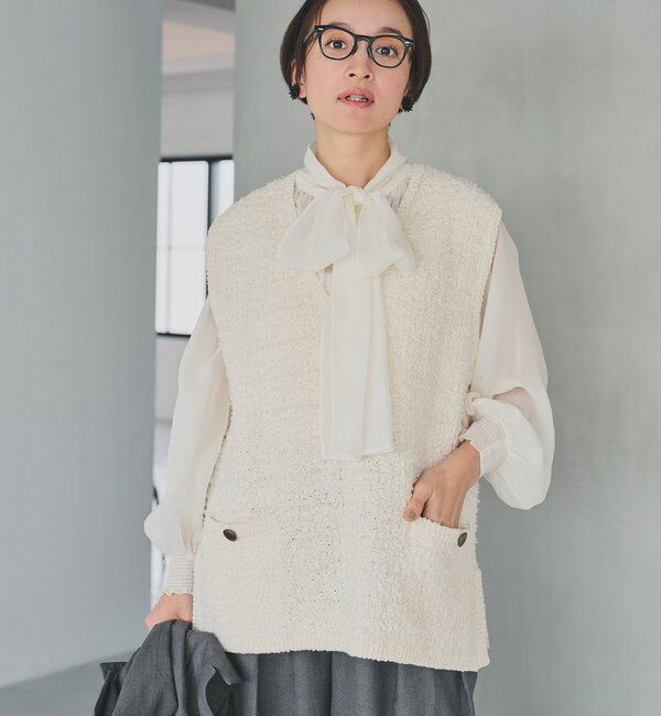  「シアーリボンタイ2WAYブラウス」|シャツ・ブラウス|