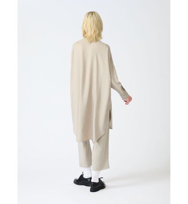 mizuiro ind「mizuiro ind  バンドカラーロングシャツ」|ワンピース|