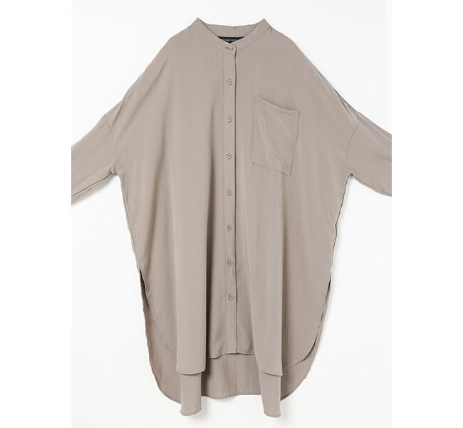 mizuiro ind「mizuiro ind  バンドカラーロングシャツ」|ワンピース|