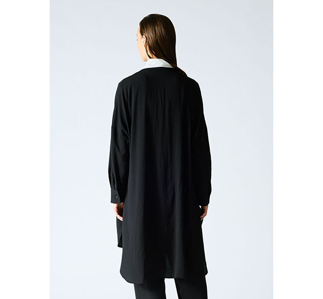 mizuiro ind「mizuiro ind  バンドカラーロングシャツ」|ワンピース|