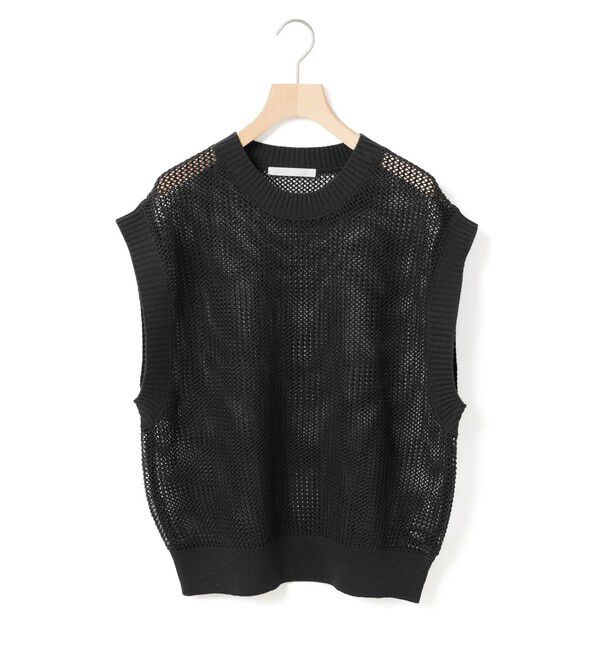 MARMARMAR「MARMARMAR メッシュショートベスト」|ベスト・ジレ|ブラック