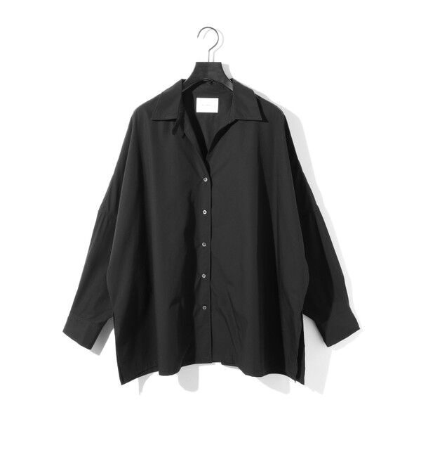 MIDIUMISOLID「MIDIUMISOLID for Ladies スキッパーポンチョシャツ」|シャツ・ブラウス|ブラック