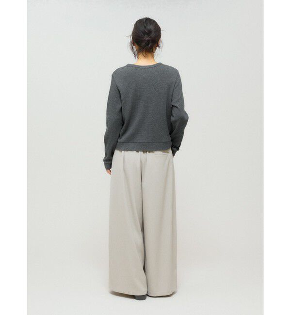 MIDIUMISOLID「MIDIUMISOLID for Ladies Uネックワッフルプルオーバー」|Tシャツ・カットソー|