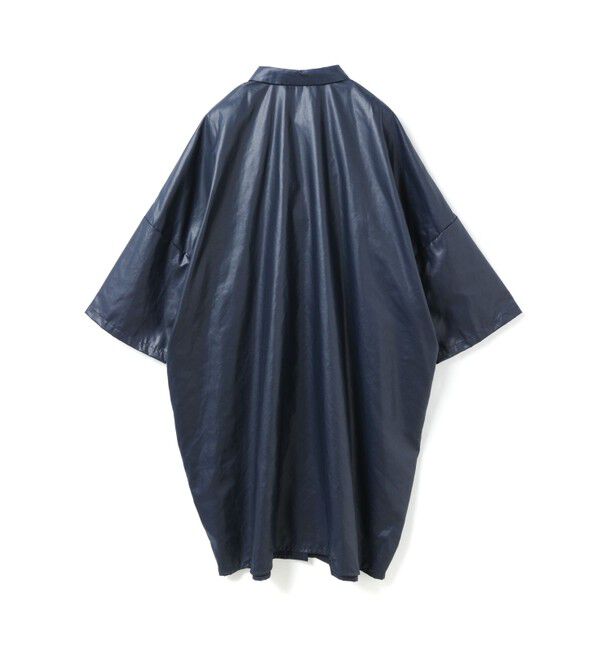 mizuiro ind「mizuiro ind グロッシーワイドハーフスリーブシャツワンピース」|ワンピース|