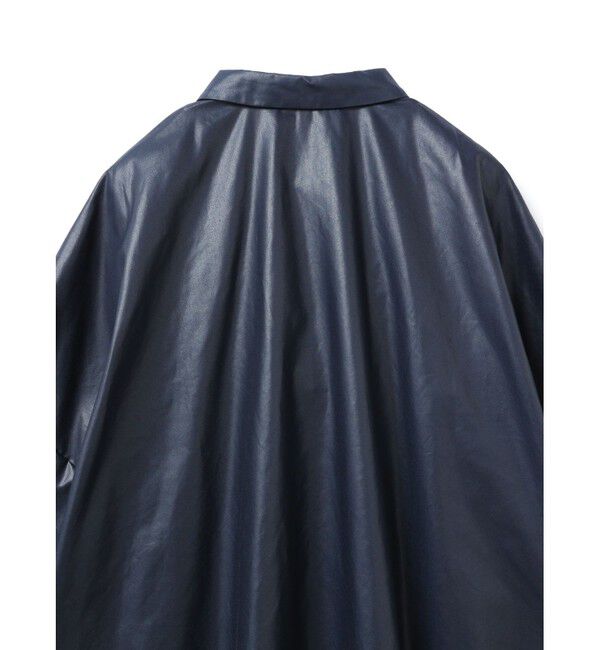 mizuiro ind「mizuiro ind グロッシーワイドハーフスリーブシャツワンピース」|ワンピース|