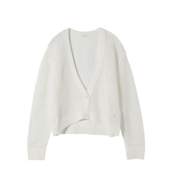 MIDIUMISOLID「MIDIUMISOLID for Ladies メッシュショートカーディガン」|カーディガン|オフホワイト