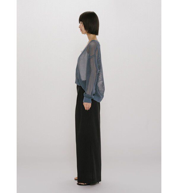 MIDIUMISOLID「MIDIUMISOLID for Ladies メッシュショートカーディガン」|カーディガン|