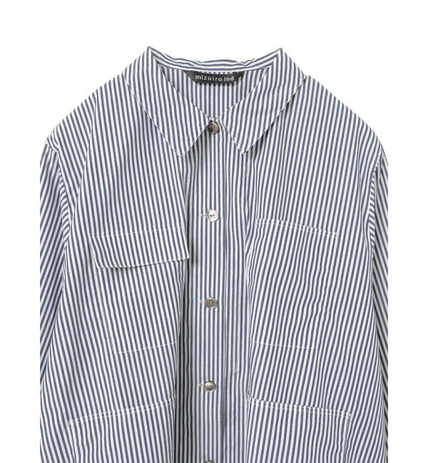 mizuiro ind「mizuiro ind ストライプカバーオール」|シャツ・ブラウス|