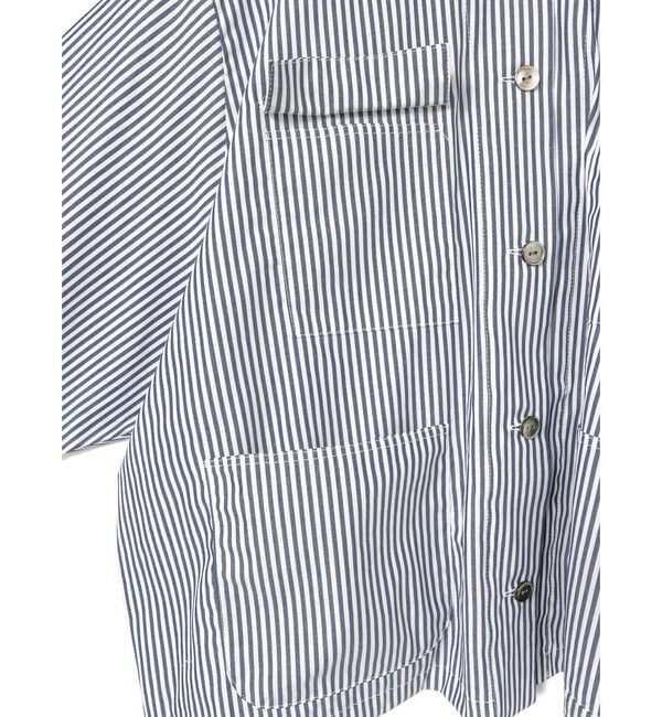 mizuiro ind「mizuiro ind ストライプカバーオール」|シャツ・ブラウス|