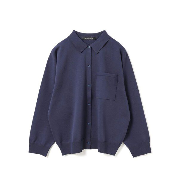 mizuiro ind「mizuiro ind シャツカーディガン」|カーディガン|ネイビー