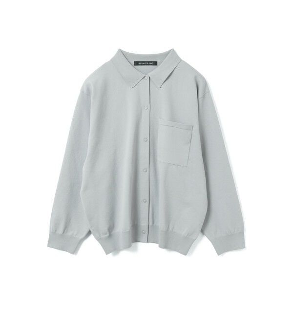mizuiro ind「mizuiro ind シャツカーディガン」|カーディガン|ライトグレー