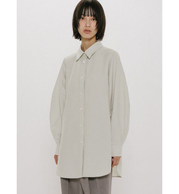 MIDIUMISOLID「MIDIUMISOLID for Ladies ボリュームスリーブシャツチュニック」|シャツ・ブラウス|