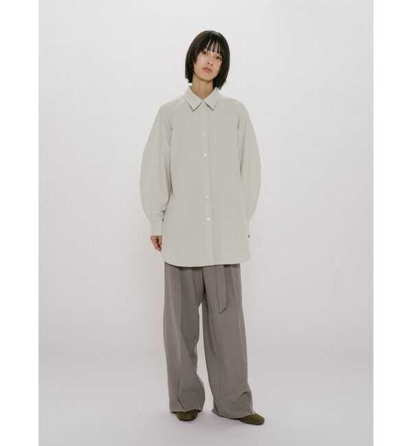 MIDIUMISOLID「MIDIUMISOLID for Ladies ボリュームスリーブシャツチュニック」|シャツ・ブラウス|