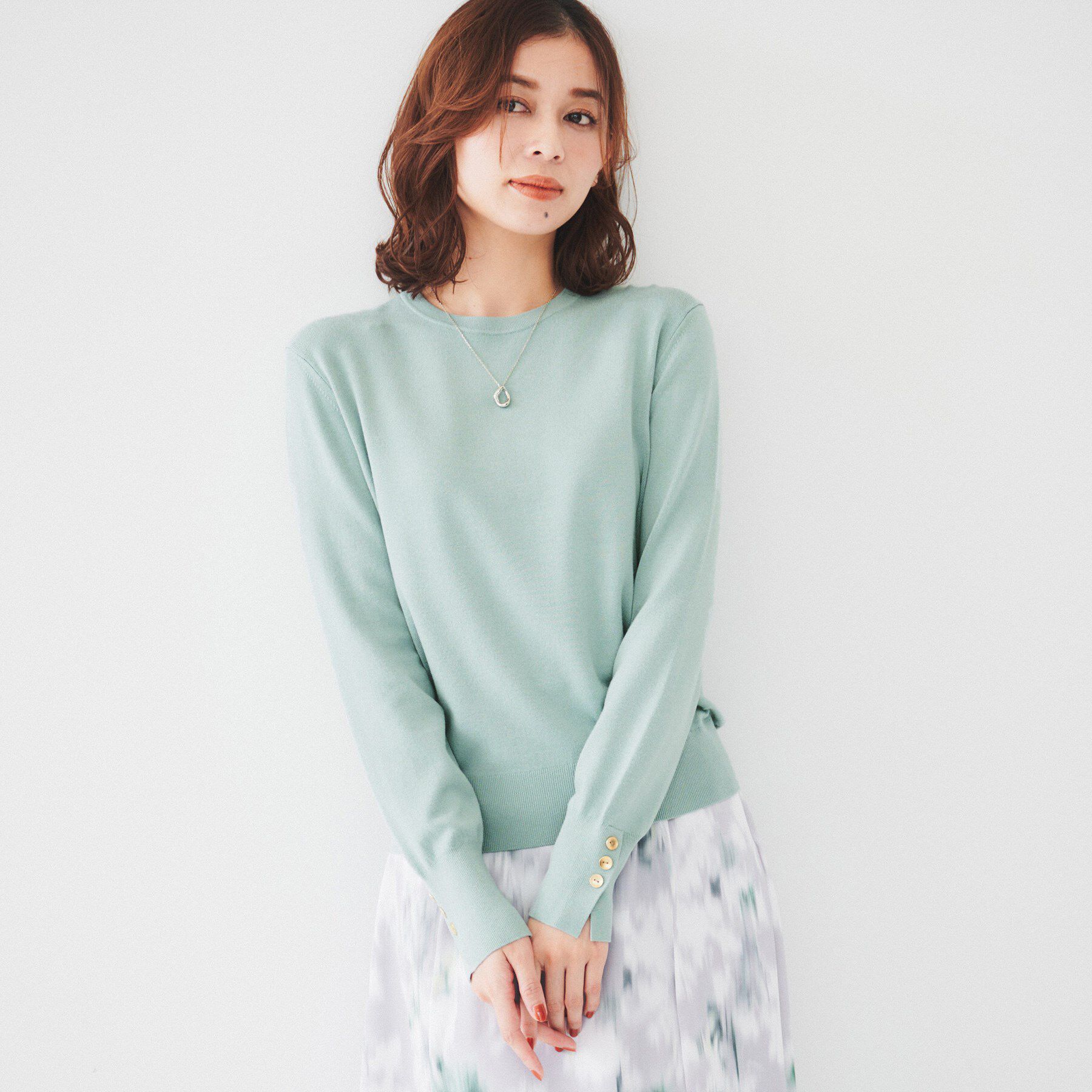 UNTITLED「【アンサンブル可能/6色展開】スパンレーヨン プルオーバーニット」|ニット・セーター|