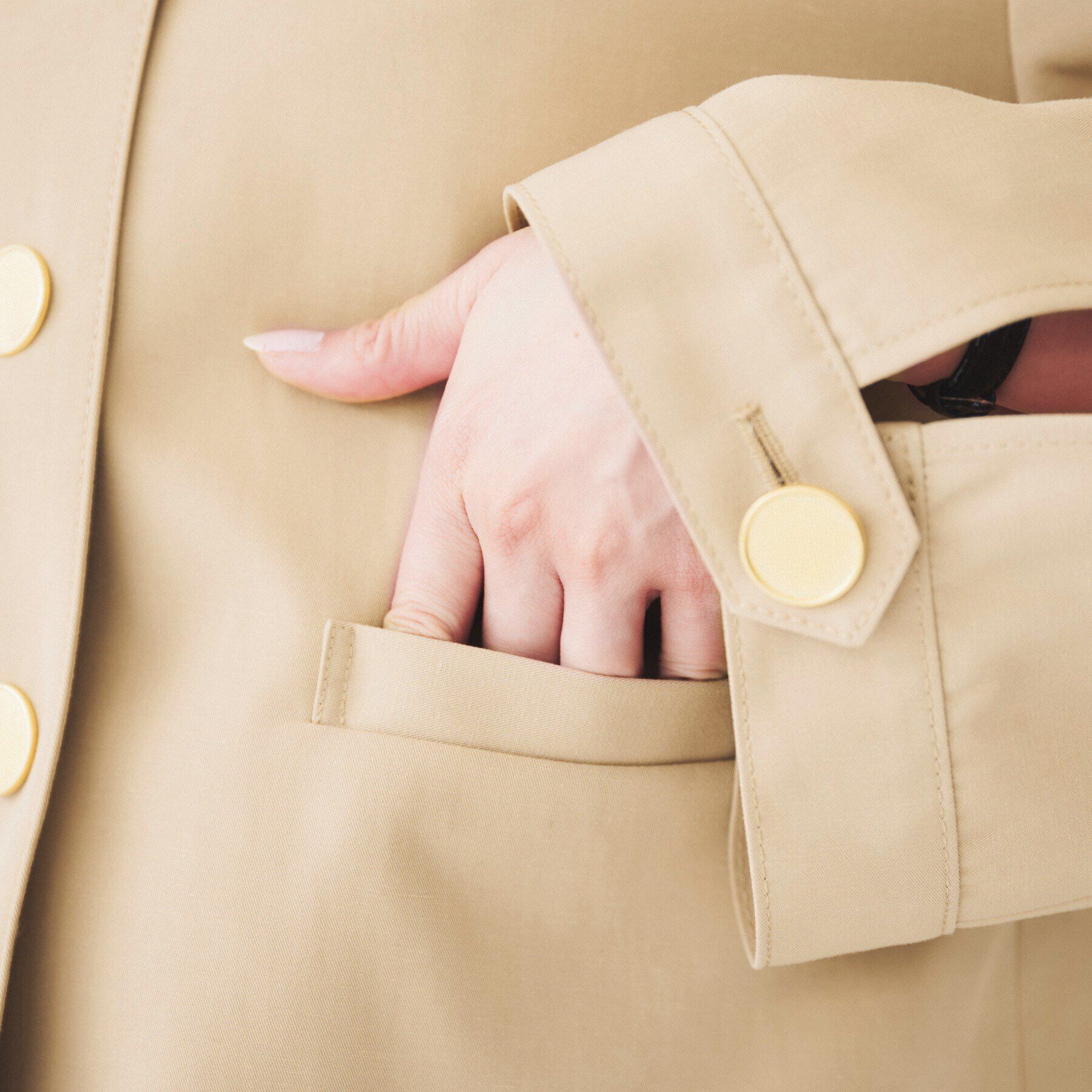 UNTITLED「【きれいめ/軽羽織り】コットンライク クルーネックジャケット」|ノーカラージャケット|