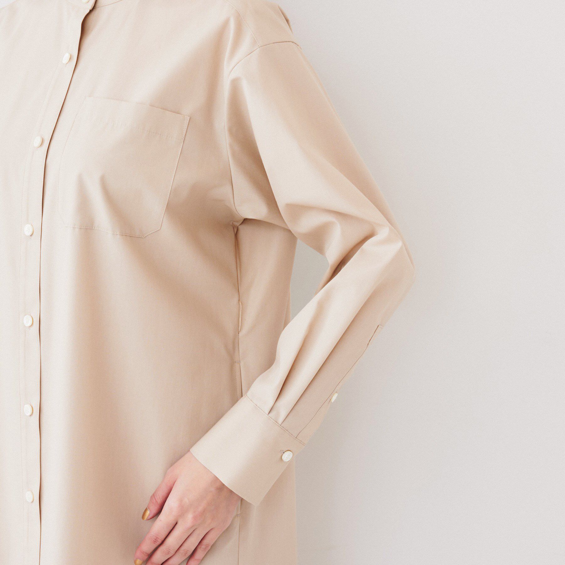 UNTITLED「バンドカラーシャツワンピース」|ワンピース|