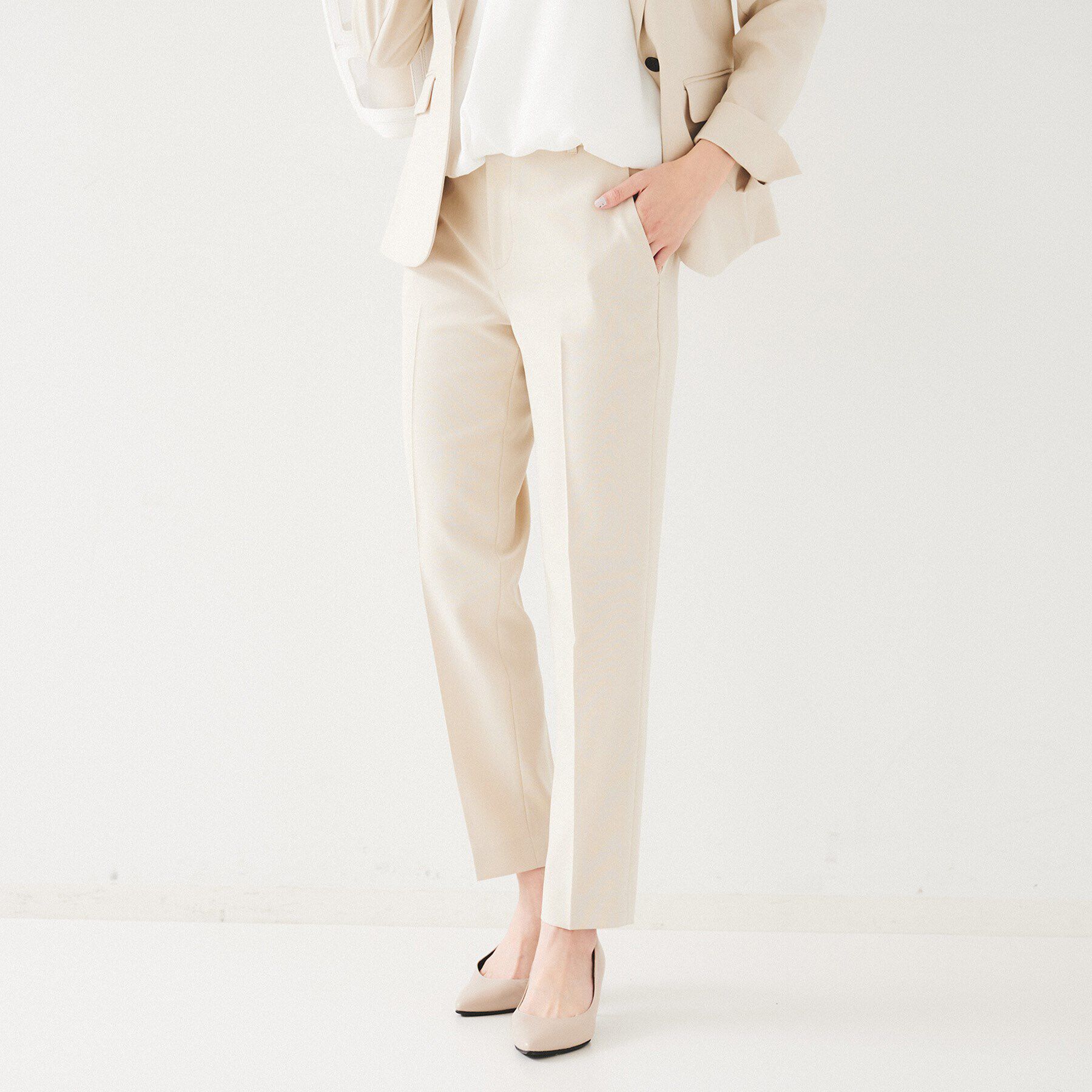 UNTITLED「【セットアップ可能】リネンライク テーパードパンツ」|その他|