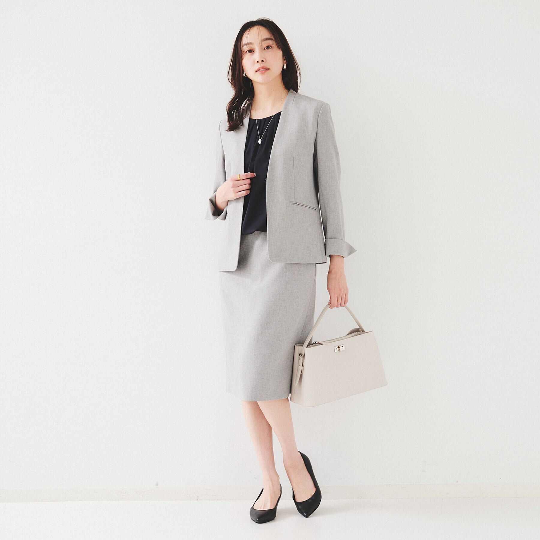 UNTITLED「【セットアップ可能】リネンライク タイトスカート」|スカート|