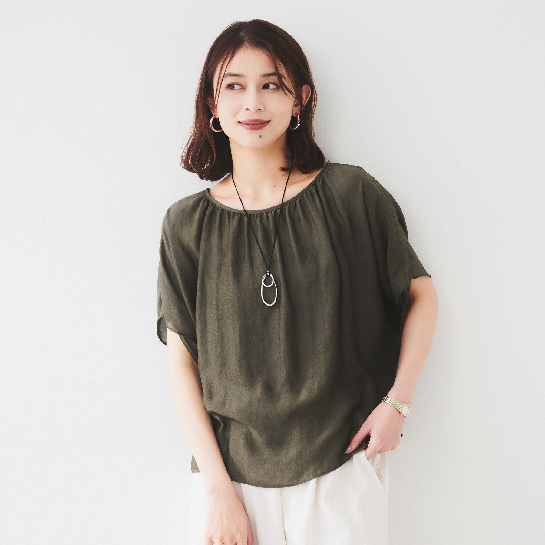 UNTITLED「【シアー/2WAY】肩ドロストドルマンブラウス」|シャツ・ブラウス|