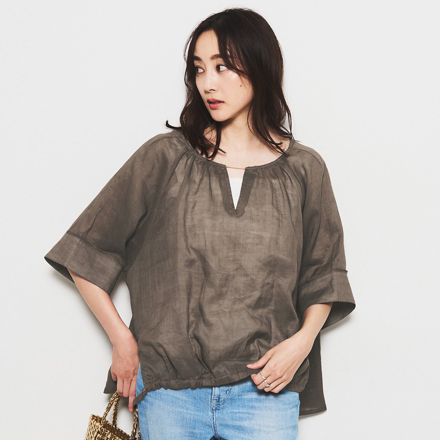 UNTITLED「【SEADRAKE】ペーパーリネンデザインブラウス」|シャツ・ブラウス|