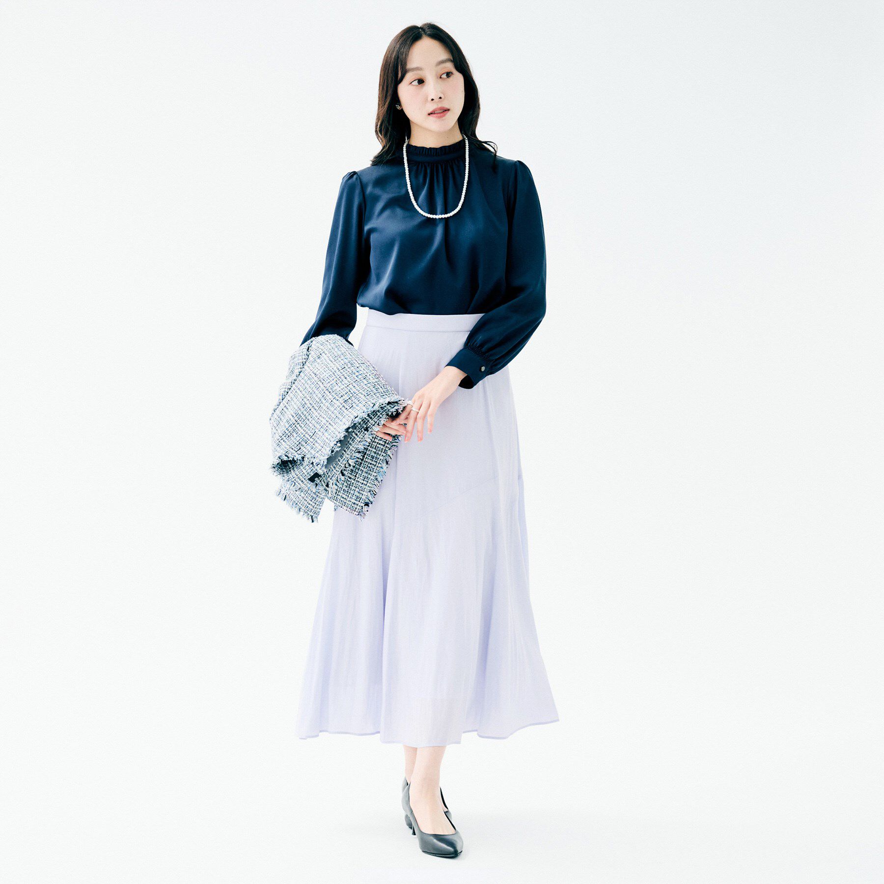 UNTITLED「【洗える/セレモニーにも/後ろウエストゴム】ロングスカート」|スカート|