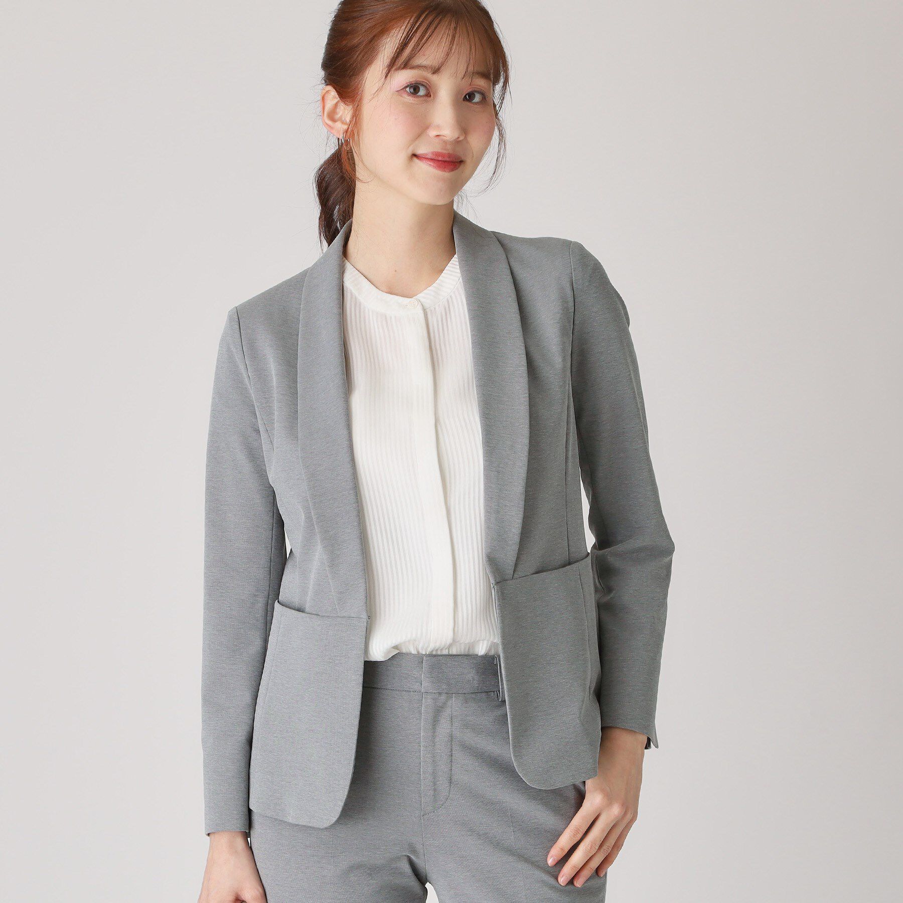 COUP DE CHANCE「【洗える／日本製】ショールカラージャケット」|ノーカラージャケット|