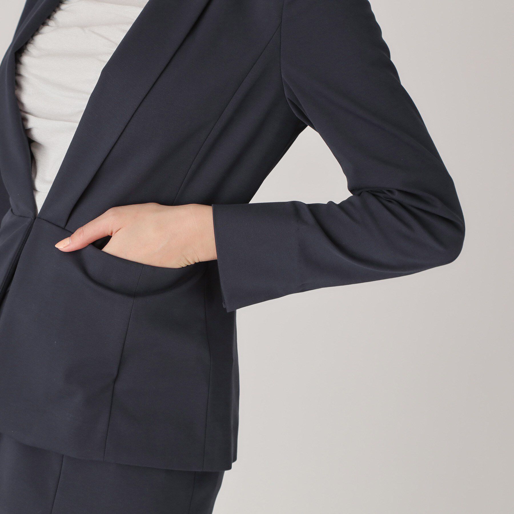 COUP DE CHANCE「【洗える／日本製】ショールカラージャケット」|ノーカラージャケット|