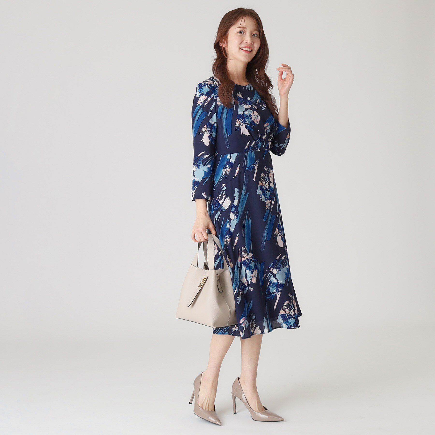 COUP DE CHANCE「【洗える／日本製】変形フラワー柄ワンピース」|ワンピース|