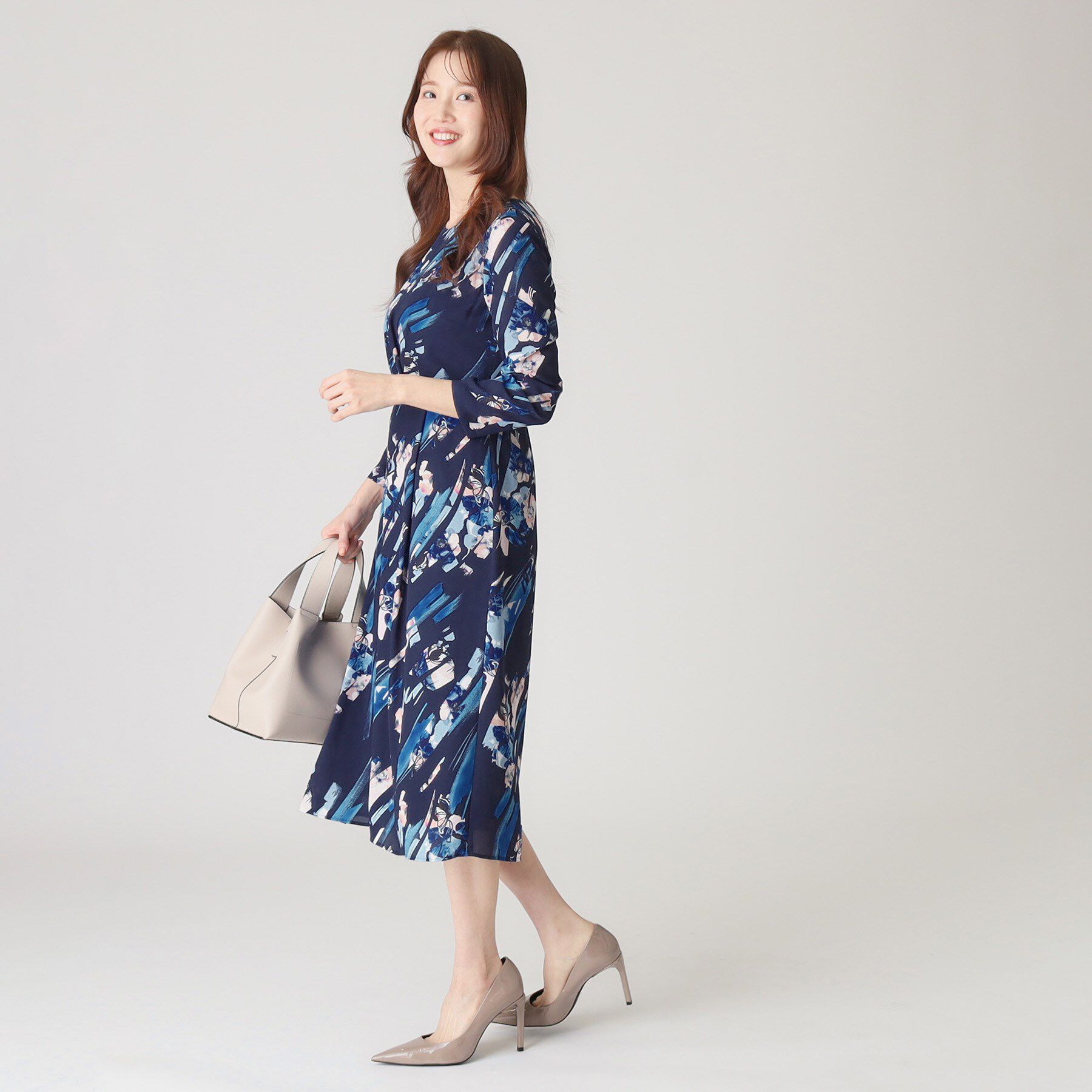 COUP DE CHANCE「【洗える／日本製】変形フラワー柄ワンピース」|ワンピース|