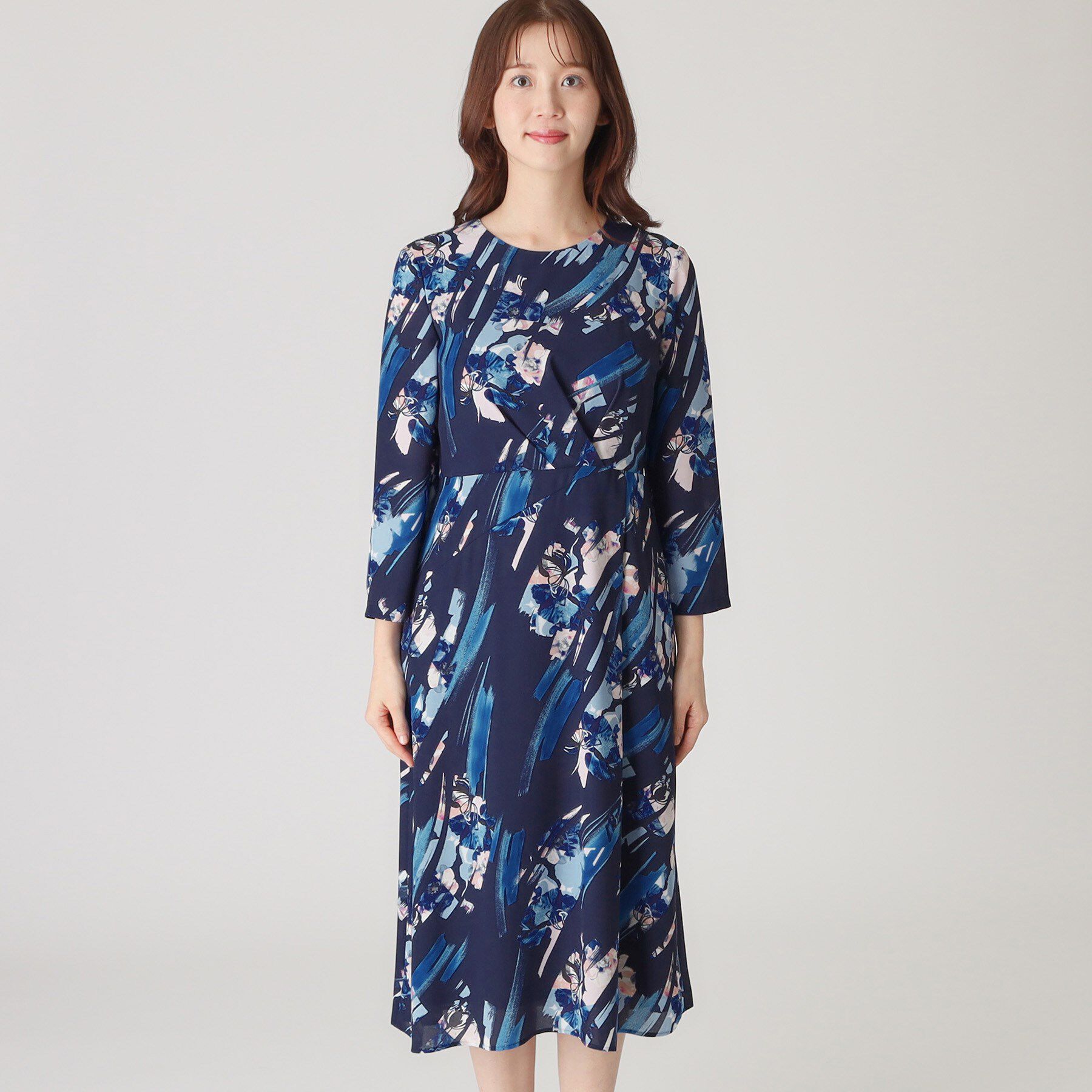 COUP DE CHANCE「【洗える／日本製】変形フラワー柄ワンピース」|ワンピース|
