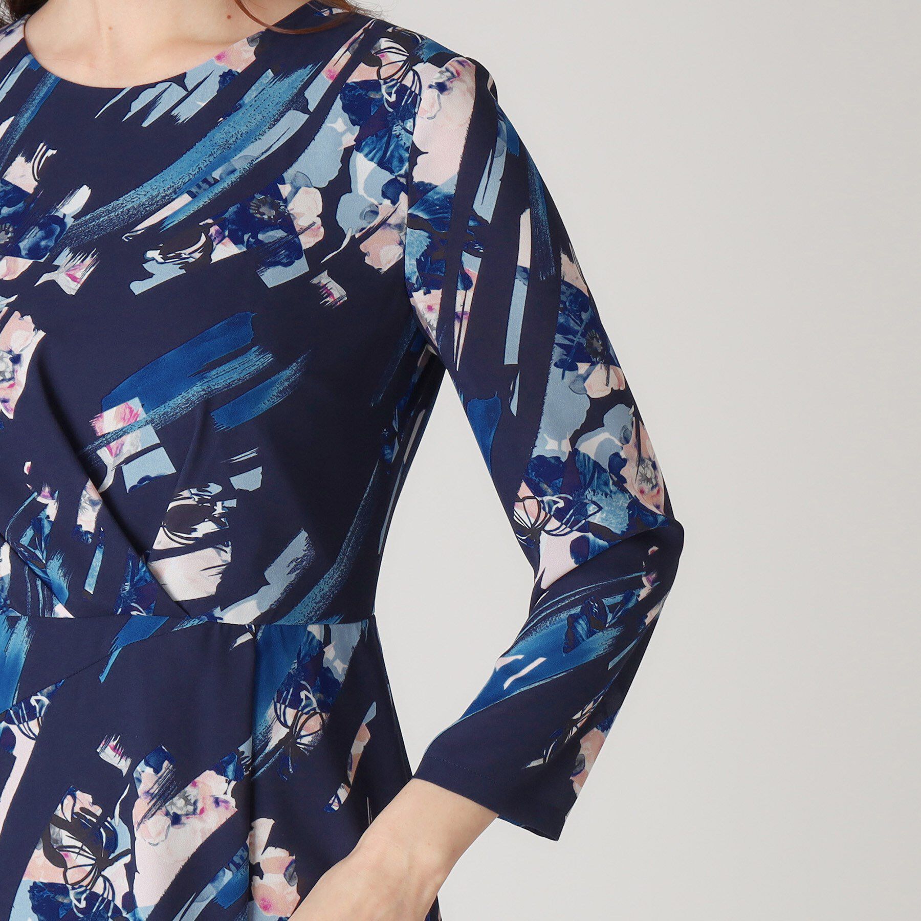 COUP DE CHANCE「【洗える／日本製】変形フラワー柄ワンピース」|ワンピース|