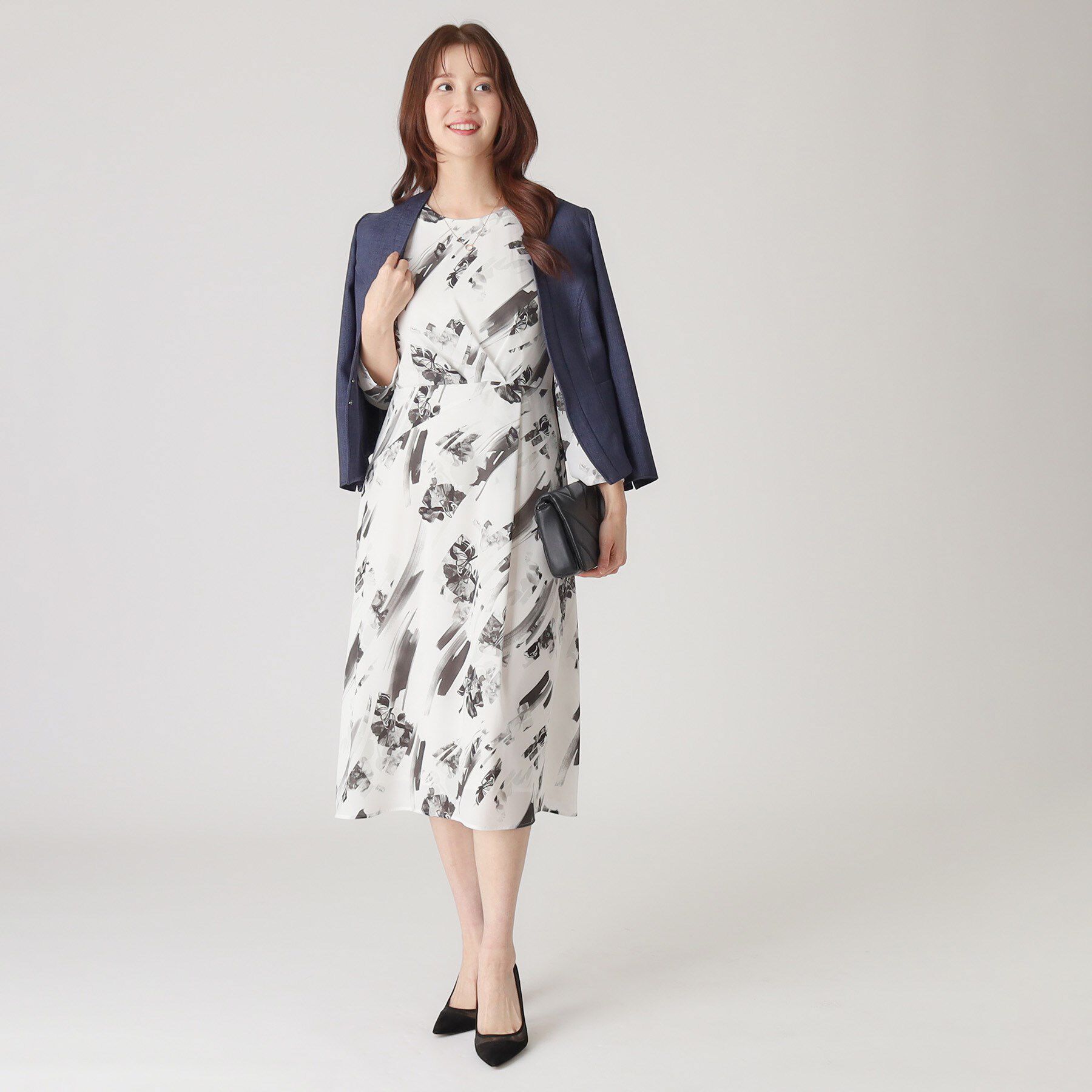 COUP DE CHANCE「【洗える／日本製】変形フラワー柄ワンピース」|ワンピース|